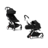 Carucior 2 in 1 pentru copii STOKKE YOYO³, cu pachet nou nascut si pachet de culoare - Black, cu cadru White - 1