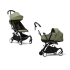 Carucior 2 in 1 pentru copii STOKKE YOYO³, cu landou si pachet de culoare - Olive, cu cadru White - 1