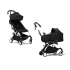 Carucior 2 in 1 pentru copii STOKKE YOYO³, cu landou si pachet de culoare - Black, cu cadru White - 1