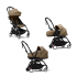 Carucior 3 in 1 pentru copii STOKKE YOYO³, cu pachet nou nascut, landou si pachet de culoare - Toffee, cu cadru Black - 1