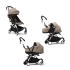 Carucior 3 in 1 pentru copii STOKKE YOYO³, cu pachet nou nascut, landou si pachet de culoare - Taupe, cu cadru White - 1