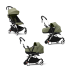 Carucior 3 in 1 pentru copii STOKKE YOYO³, cu pachet nou nascut, landou si pachet de culoare - Olive, cu cadru White - 1