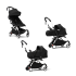 Carucior 3 in 1 pentru copii STOKKE YOYO³, cu pachet nou nascut, landou si pachet de culoare - Black, cu cadru White - 1