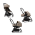 Детска количка 3 в 1 STOKKE YOYO³, с пакет за новородено, количка и цветен пакет - Taupe, с черна рамка - 1