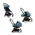 Carucior 3 in 1 pentru copii STOKKE YOYO³, cu pachet nou nascut, landou si pachet de culoare - Aqua, cu cadru Black - 1