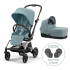 Пакет 2 в 1 Cybex Gold Eezy S Twist+ 2, 360° с адаптори за количка и подарък, Stormy Blue - 1