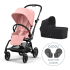 Pachet 2 in 1 Cybex Gold Eezy S Twist+ 2, 360° cu landou si adaptori cadou, Candy Pink - 1