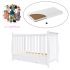 Patut pentru copii BabyMatters Nido, din lemn masiv, 120x60 cm, cu sertar si saltea de cocos inclusa - White - 1