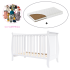 Patut pentru copii BabyMatters Nido, din lemn masiv, 120x60 cm, cu saltea de cocos inclusa - White - 1