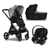 Carucior 3 in 1 pentru copii Cavoe Osis 2.0 multifunctional, cu landou si scoica auto Cybex Aton S2 - Bouquet - 1