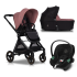 Carucior 3 in 1 pentru copii Cavoe Osis 2.0 multifunctional, cu landou si scoica auto Cybex Aton S2 - Desert Rose - 1