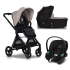 Carucior 3 in 1 pentru copii Cavoe Osis 2.0 multifunctional, cu landou si scoica auto Cybex Aton S2 - Taupe - 1