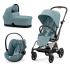 Детска количка 3 в 1 Cybex Gold Eezy S Twist +2, с кош и кора Cloud G Plus, Stormy Blue с рамка Taupe - 2