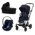 Καρότσι Cybex Gold Eezy S Twist +2 3 σε 1, με πορτμπαγκάζ και κέλυφος Cloud G Plus, Σκούρο Μπλε με Ασημί σκελετό - 1