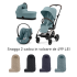 Carucior 3 in 1 pentru copii Cybex Gold Eezy S Twist +2, cu landou si scoica Cloud G Plus, Stormy Blue cu cadru Taupe - 1