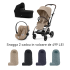 Carucior 3 in 1 pentru copii Cybex Gold Eezy S Twist +2, cu landou si scoica Cloud G Plus, Almond Beige cu cadru Taupe - 1