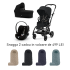 Детска количка 3 в 1 Cybex Gold Eezy S Twist +2, с кош и кора Cloud G Plus, Magic Black с черна рамка - 1