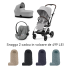 Carucior 3 in 1 pentru copii Cybex Gold Eezy S Twist +2, cu landou si scoica Cloud G Plus, Fog Grey cu cadru Silver - 1