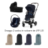 Детска количка 3 в 1 Cybex Gold Eezy S Twist +2, с кош и кора Cloud G Plus, Dark Blue със сребриста рамка - 1