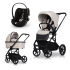 Carucior 3 in 1 pentru copii, Cavoe MOI XL, cu scoica Cybex Cloud G Plus, Ecru - 1