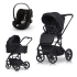 Carucior 3 in 1 pentru copii, Cavoe MOI XL, cu scoica Cybex Cloud G Plus, Meteorite - 1