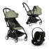 Carucior 3 in 1 pentru copii BABYZEN YOYO², cadru negru, cu landou, scoica auto Cloud G si pachet de culoare Olive - 1