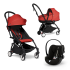 Carucior 3 in 1 pentru copii BABYZEN YOYO², cadru negru, cu landou, scoica auto Cloud G si pachet de culoare Red - 1