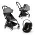 Carucior 3 in 1 pentru copii BABYZEN YOYO², cadru negru, cu landou, scoica auto Cloud G si pachet de culoare Grey - 1