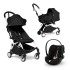 Carucior 3 in 1 pentru copii BABYZEN YOYO², cadru alb, cu landou, scoica auto Cloud G si pachet de culoare Black - 1