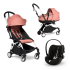 Carucior 3 in 1 pentru copii BABYZEN YOYO², cadru alb, cu landou, scoica auto Cloud G si pachet de culoare Ginger - 1