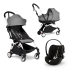 Carucior 3 in 1 pentru copii BABYZEN YOYO², cadru alb, cu landou, scoica auto Cloud G si pachet de culoare Grey - 1