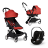 Carucior 3 in 1 pentru copii BABYZEN YOYO², cadru alb, cu landou, scoica auto Cloud G si pachet de culoare Red - 1