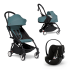 Carucior 3 in 1 pentru copii BABYZEN YOYO², cadru negru, pachet nou nascut, scoica auto Cloud G si pachet de culoare Aqua - 1