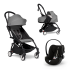 Carucior 3 in 1 pentru copii BABYZEN YOYO², cadru negru, pachet nou nascut, scoica auto Cloud G si pachet de culoare Grey - 1