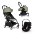 Carucior 3 in 1 pentru copii BABYZEN YOYO², cadru negru, pachet nou nascut, scoica auto Cloud G si pachet de culoare Olive - 1