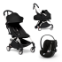 Carucior 3 in 1 pentru copii BABYZEN YOYO², cadru alb, pachet nou nascut, scoica auto Cloud G si pachet de culoare Black - 1