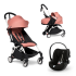 Carucior 3 in 1 pentru copii BABYZEN YOYO², cadru alb, pachet nou nascut, scoica auto Cloud G si pachet de culoare Ginger - 1