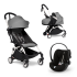 Carucior 3 in 1 pentru copii BABYZEN YOYO², cadru alb, pachet nou nascut, scoica auto Cloud G si pachet de culoare Grey - 1