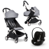 Carucior 3 in 1 pentru copii BABYZEN YOYO², cadru alb, pachet nou nascut, scoica auto Cloud G si pachet de culoare Stone - 1