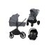 Детска спортна количка Lionelo Mika 3 в 1 PLUS, с включени аксесоари, количка и черупка, Grey Stone - 2