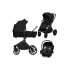 Carucior sport pentru copii Lionelo Mika 3 in 1 PLUS, cu accesorii, landou si scoica incluse, Black Onyx - 2