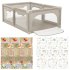 Pachet Tarc de joaca pentru copii - Lionelo Willow 127 x 187 cm + covoras de joaca interactiv, Beige Sand - 1