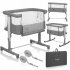 Lionelo Aurora βρεφική κούνια, co-sleeper, 3 σε 1, 0 - 9 kg, Grey Concrete - 17