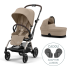 Πακέτο 2 σε 1 Cybex Gold Eezy S Twist+ 2, 360° με πορτμπαγκάζ και προσαρμογείς δώρου, Almond Beige - 1
