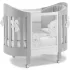 Детска кошара Italbaby Oval Jolie, Колекция Trendy, изработена от бук, Bianco-Grey - 1