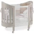 Детска кошара Italbaby Oval Jolie, Колекция Trendy от буково дърво, Bianco-Choco - 1