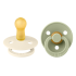 Set 2 suzete BIBS, Colour Latex, tetina rotunda, 6 luni + Ivory/Sage - 1