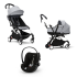 Carucior 3 in 1 pentru copii STOKKE YOYO³, cu landou, scoica auto si pachet de culoare - Stone, cu cadru White - 1