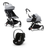 Carucior 3 in 1 pentru copii STOKKE YOYO³, cu pachet nou nascut, scoica auto si pachet de culoare - Stone, cu cadru White - 1