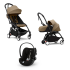 Carucior 3 in 1 pentru copii STOKKE YOYO³, cu pachet nou nascut, scoica auto si pachet de culoare - Toffee, cu cadru Black - 1